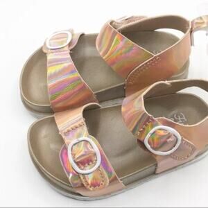 First Steps Metallic Toddler Sandal Sz 5